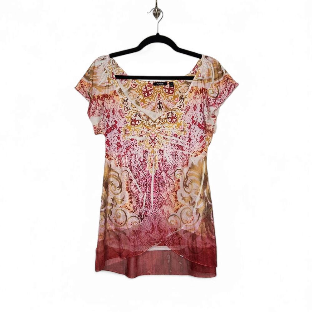 Y2k Apt 9 Fairy Top Flowy Pink Whimsy Coastal Office Medium Vintage Shirt